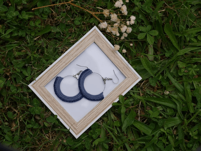 Boucles d'oreilles créoles Bleues 