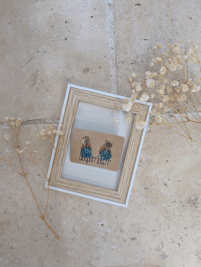 Boucles d&#039;oreille clous vert émeraude métallisé